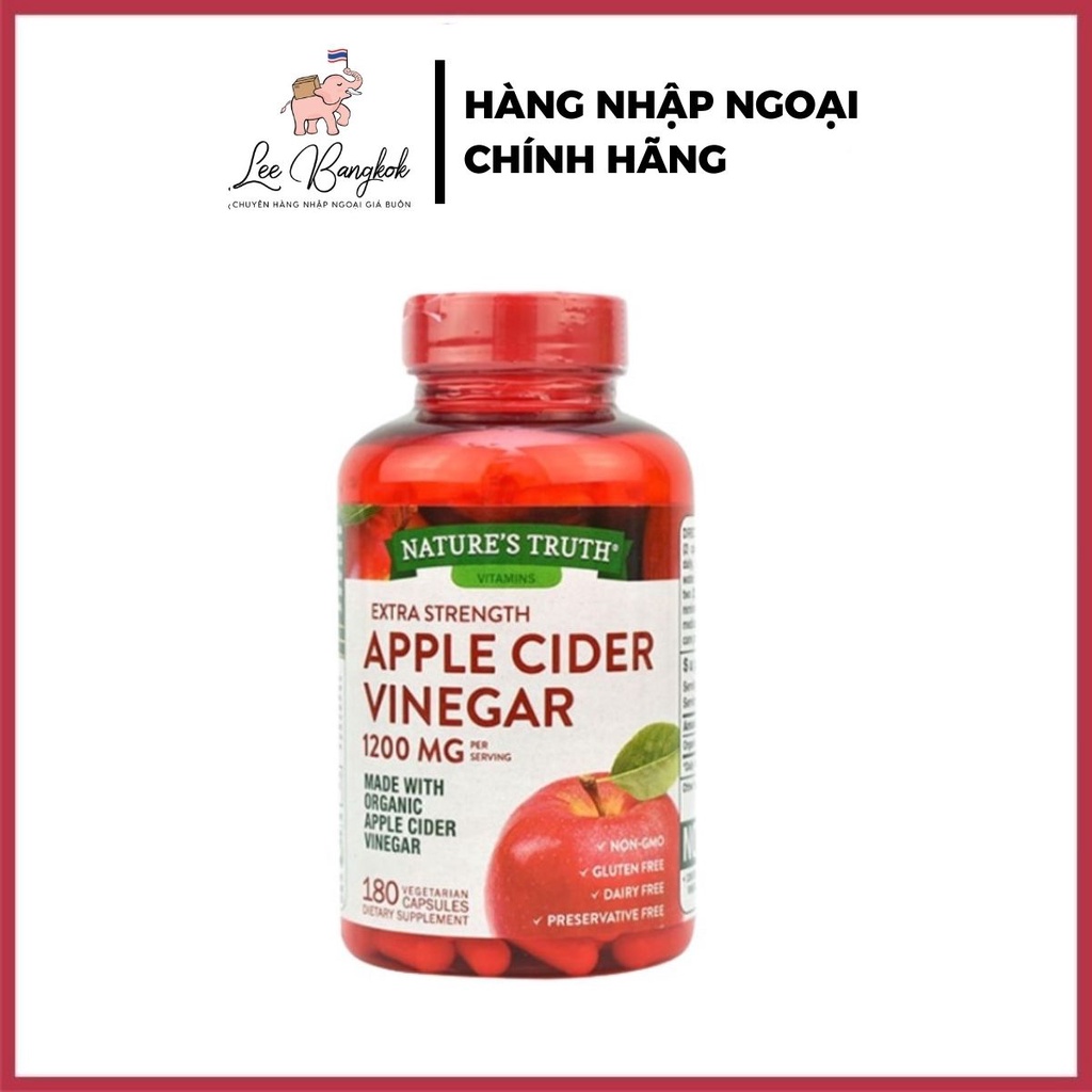 Viên Uống Giấm Táo Giúp Giảm Cân, Đẹp Da Apple Cider Vinegar 1200mg 180 Viên 🍎 Giúp Giảm Cân, Đẹp Da, Detox Cơ Thể