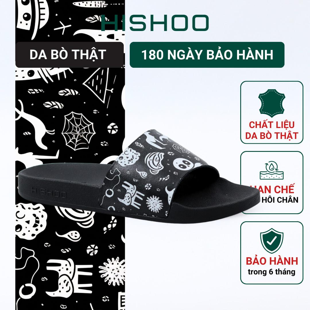 Dép quai ngang slipper Lễ Hội Ma Ám cao cấp nam, nữ HISHOO siêu nhẹ da Bò thời trang 36-45 U113