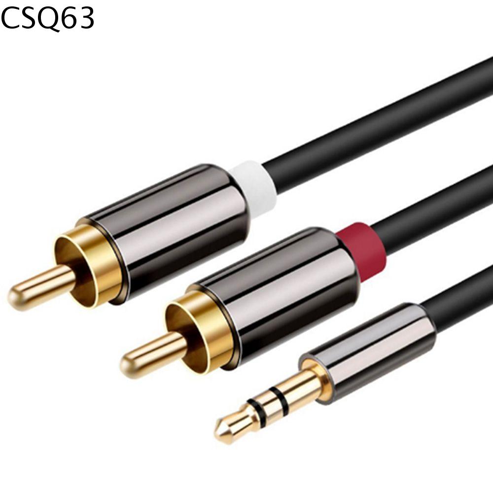 CSQ63 truyền hình Aux RCA Nam Loa Giắc cắm 3,5 mm Tai nghe Cáp RCA 3,5 đến 2RCA Bộ chia Cáp âm thanh
