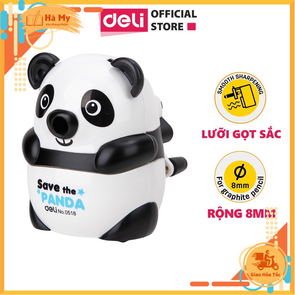 Gọt chì quay tay Deli E0518 hình gấu trúc