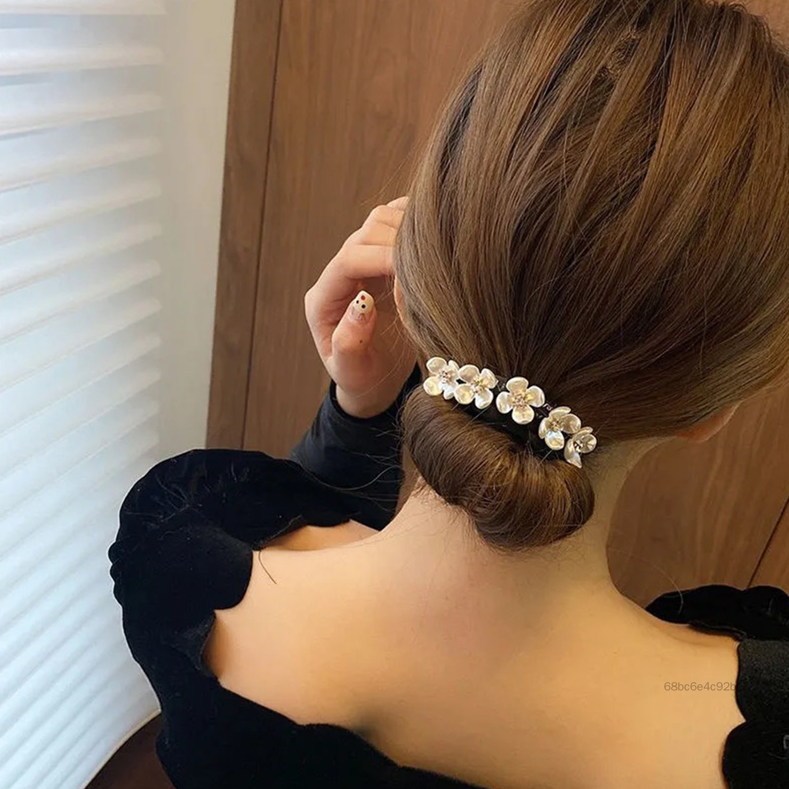 Pearl Flower Hair Bun Maker Easy Bun Maker Lazy Hair Curler ba lê ba lê cho phụ nữ phụ kiện Curler SRJS-VN