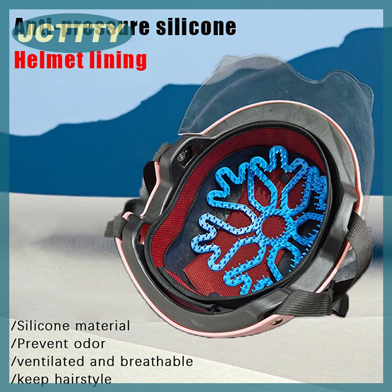 JCTTTY Linh hoạt Mũ bảo hiểm chống biến dạng bên trong Silicone Pad thông gió mũ bảo hiểm lót Pad Mũ bảo hiểm đệm xe máy xe đạp Mũ bảo hiểm phụ kiện