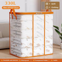 BERMABABY Transparent storage bag quilt organizer wardrobe organizer matibay waterproof two way zipper thickened handle multi purpose for clothes sheets quilts