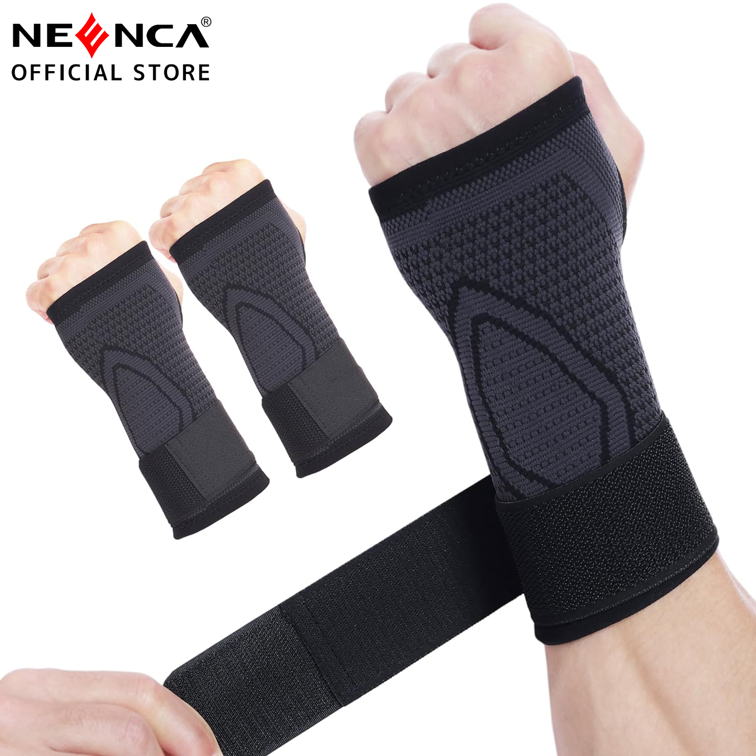 Neenca 2-Pack băng đeo cổ tay miếng bọc cổ tay, tay Găng tay bắp chân, tay với băng quấn cổ tay hỗ trợ cho tập thể dục tạ MTB viêm gân ống cổ tay giảm đau viêm khớp