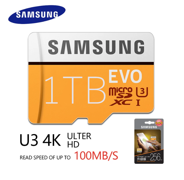 SAMSUNG Memory Card 256GB 512GB 1TB U3 Micro SD Card EVO Plus Class10 TF Card SDXC UHS-1 4K Go Pro ราคา 399 บาท*ส่งฟรี