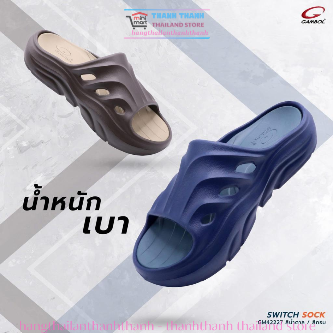 DÉP QUAI NGANG NAM GAMBOL 42227 CHÍNH HÃNG THÁI LAN – ĐẾ CAO 4-5CM, SIÊU ÊM, SIÊU NHẸ, CHỐNG TRƠN
