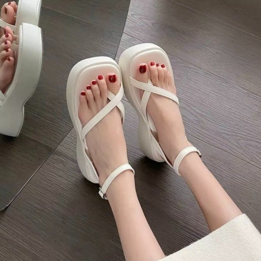 Sandal đế xuồng dây quấn nâng đế 7p quai hậu xỏ ngón siêu nhẹ dễ đi