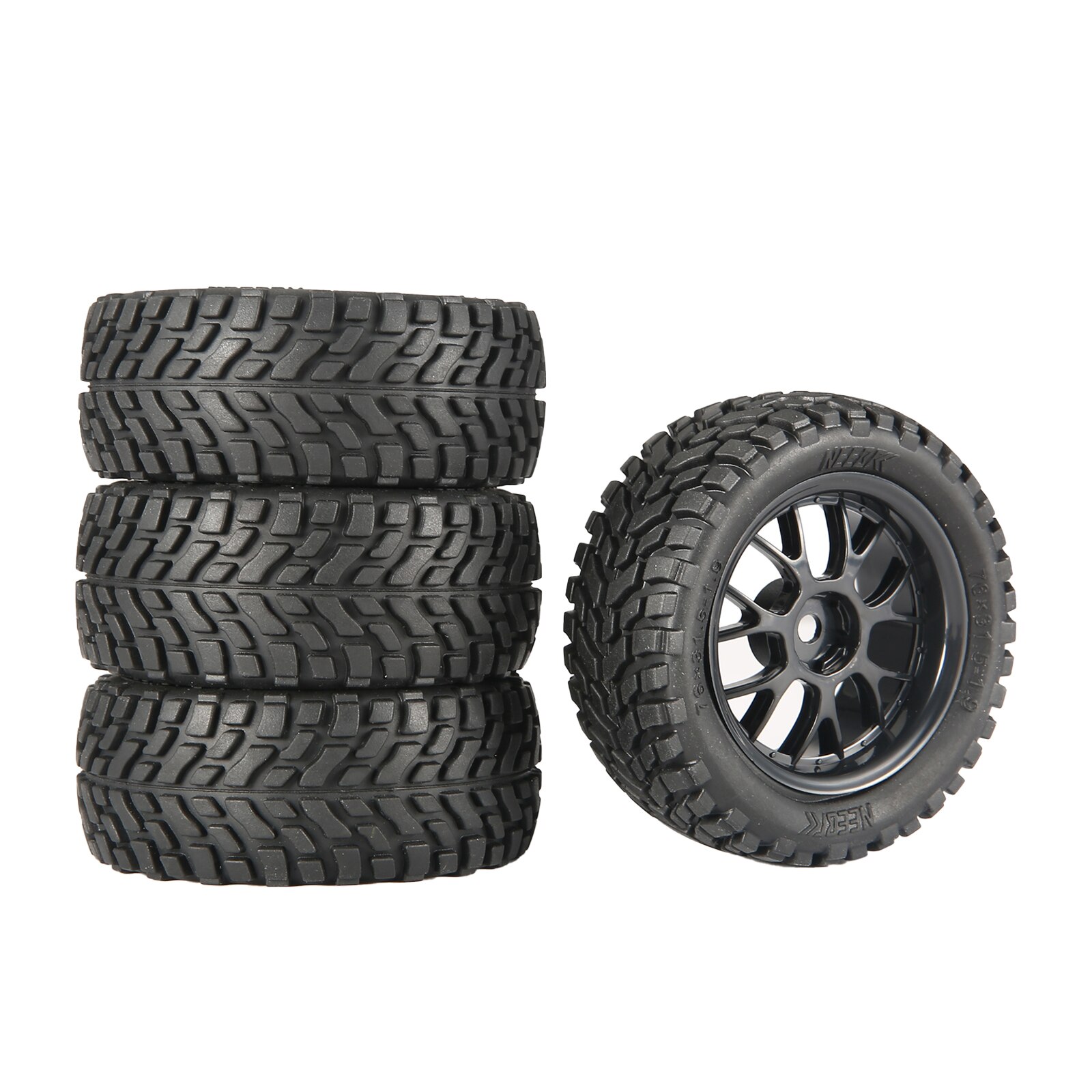 1.9 inch 75mm rc lốp cao su bánh xe 12mm trục lục giác cho 1/14 1/16 1/10 rc xe đường trường buggy wltoys 144001 scx10 traxxas trx-4 tamiya