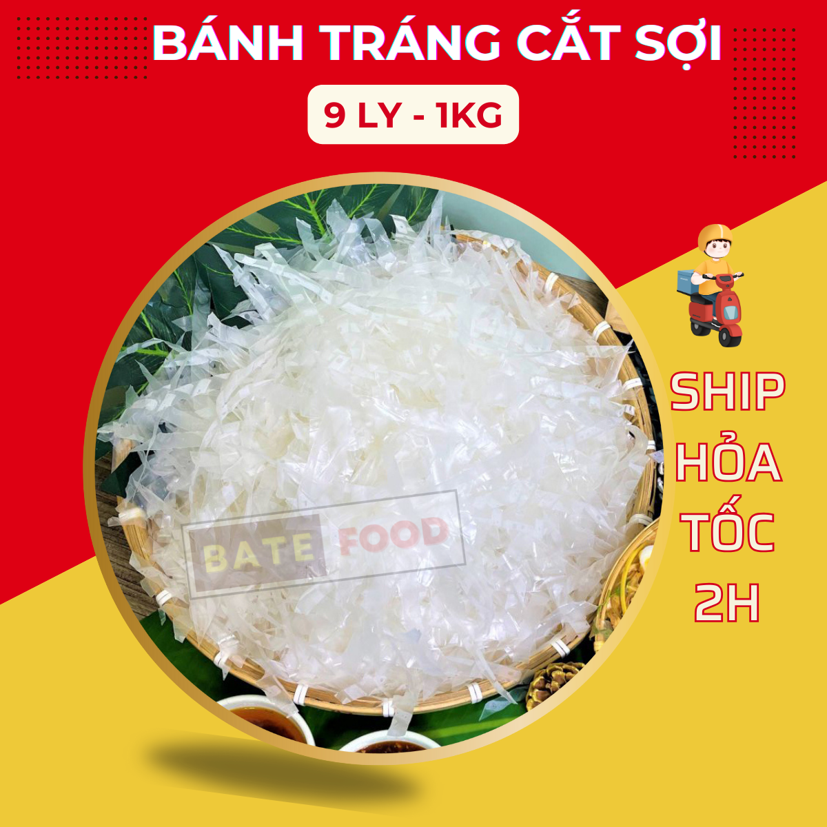 1kg Bánh Tráng Sợi Mỏng, Cắt Sợi 9mm, Dùng Để Làm Bánh Tráng Trộn, Hàng Chính Gốc Tây Ninh