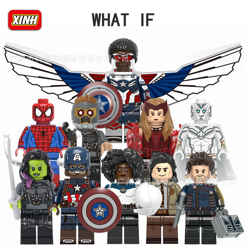 FX Marvel Cartoon What If...? Action Figure Minifigure Building Block Spiderman Dolls Toys For Kids Home Decor Gift For Boys Lego XF