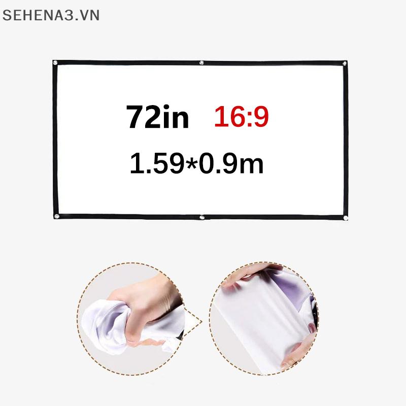 SEHVN Màn hình máy chiếu di động 16:9 Màn chiếu đơn giản màn chiếu 60 72 84 100 120 inch màn hình hiển thị HD cho rạp chiếu phim tại nhà