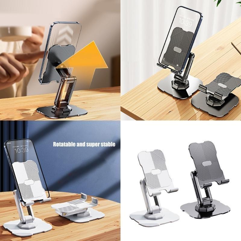 Tabletop góc giá đỡ điện thoại Chiều cao có thể điều chỉnh xoay điện thoại di động cái nôi bàn Tablet chủ núi có thể gập lại cho video