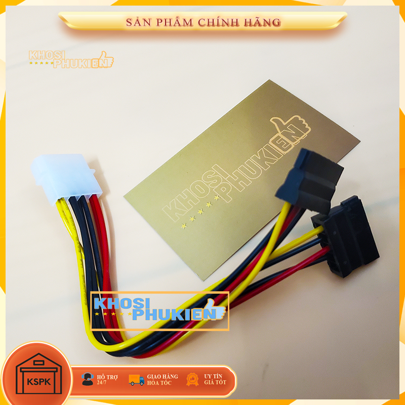 Cáp chia cổng IDE 4pin sang 2 Cổng 15pin cái - Cáp chia cổng sata 15pin - dây chuyển nguồn trong cpu - ide to 2 sata