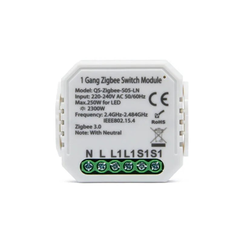 New lonsonho tuya ZigBee mô-đun Công tắc thông minh với trung tính EU 220V 2 cách điều khiển không dây tiếp sức tương thích Alexa Google