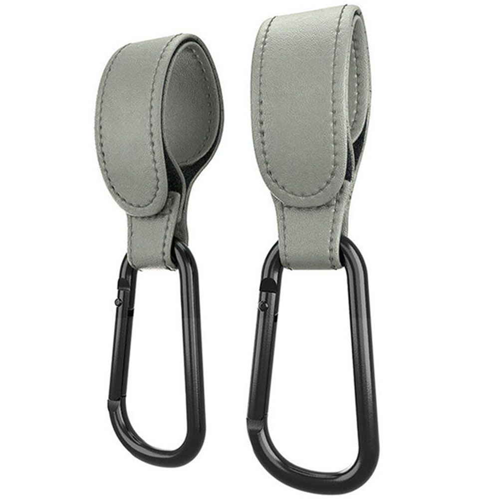 RUNNA Tiện lợi 1/2 Cái Hợp kim nhôm Carabiner Xoay 360 độ Da PU Phụ kiện xe đẩy Dụng cụ xếp giỏ hàng Móc xe đẩy Móc xe đẩy cho bé Kẹp móc xe đẩy
