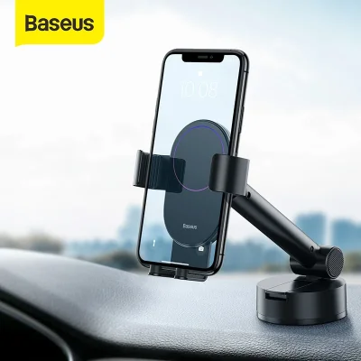 Baseus Simplism Gravity Car Mount Phone Holder with Suction Base for dashboard and windscreen (Black)