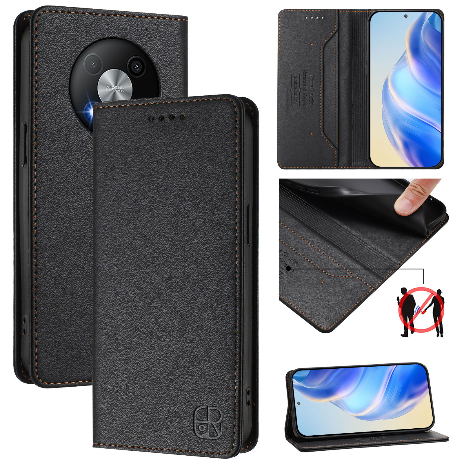 HGJTFANY Custodia per ZTE Blade A73 5G (6.52), Ultra Sottile Morbido Silicone Anti-Graffio Case Nero TPU Bumper Protezione Anti-Caduta Cover per ZTE Blade A73 5G - Contrasto