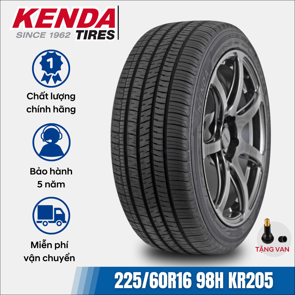 [Date24] Lốp ô tô Kenda 225/60R16 98H KR205 | Lốp cao cấp xuất khẩu Mỹ bền bỉ, êm ái | Bảo hành 5 năm