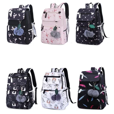 School Bags for Girls Female Laptop Backpack Usb Backpack Children Backpacks Cute Cat School Backpack for Girls Bag Pack