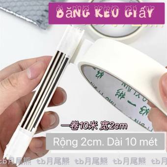 Cuộn băng keo giấy trắng 2cm - 10 mét