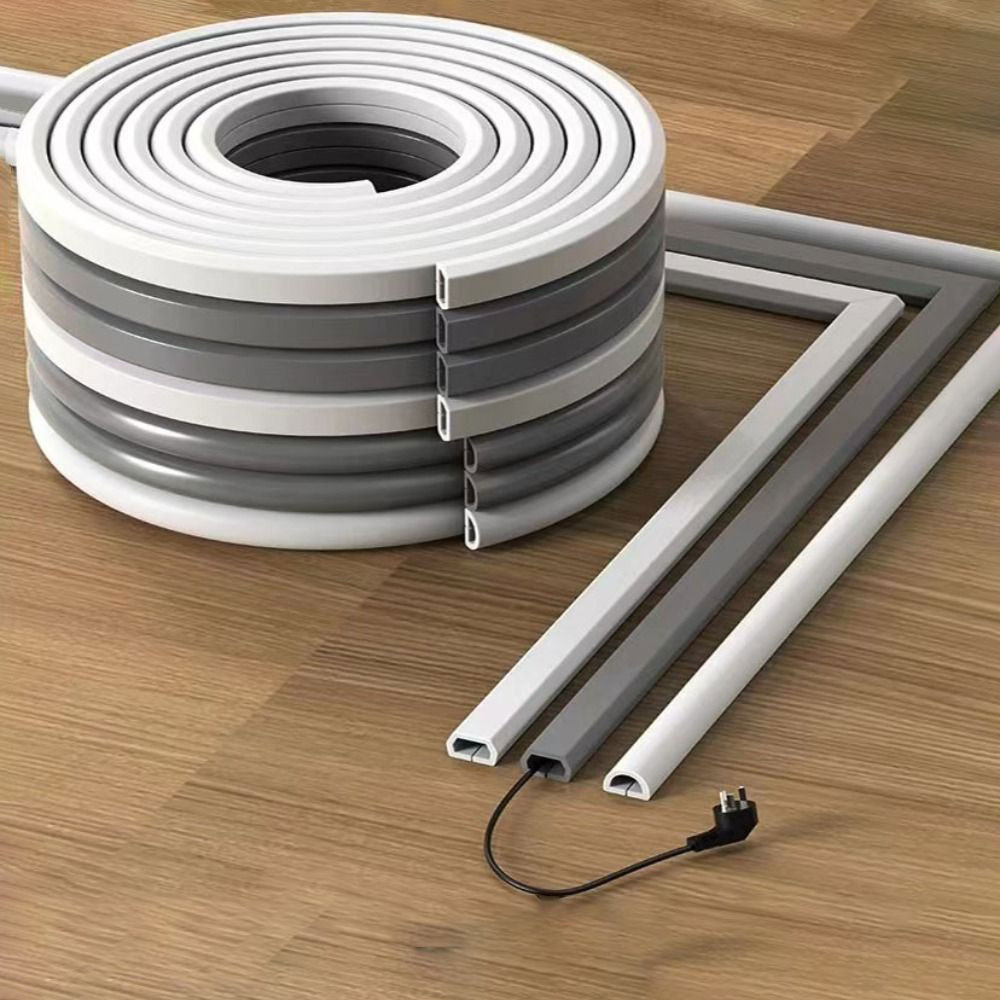 Self Adhesive PVC Wire Casing Wall Hide Line Trunking Optical Fiber Protector Cable Sleeve Rubber Flexible Decorative Wire Trunk