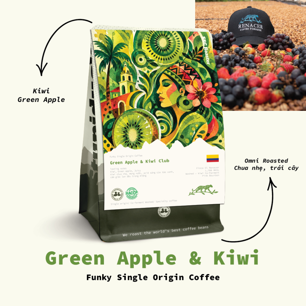 Cà Phê Hạt Rang Green Apple & Kiwi Club - Stupiducks Specialty Coffee ( SSC Roaster)