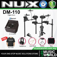NUX DM-110 5 Piece Digital Electronic Drum Set with DA-30BT Monitor Speaker and Kick Pedal (DM110 DA30)