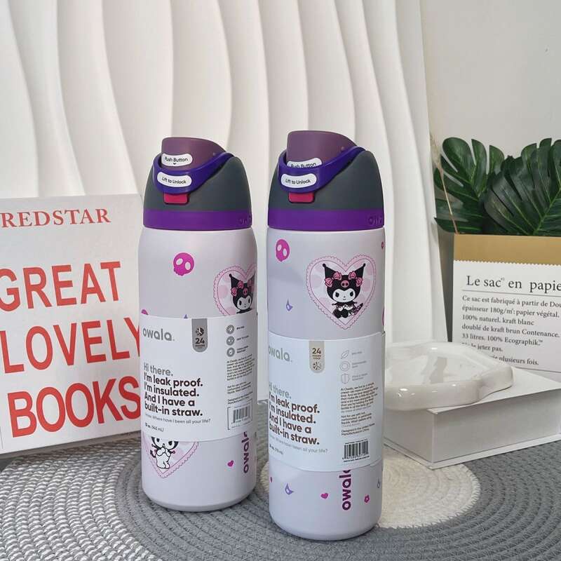 Owala Kuromi 24Oz/32Oz Insulated Stainless Steel Water Bottle With
