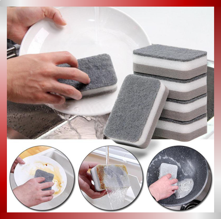 INDO - Spons Cuci Piring Penghilang Kerak / Double Side Magic Spons Harga  1,980 rupiah*Gratis Ongkir