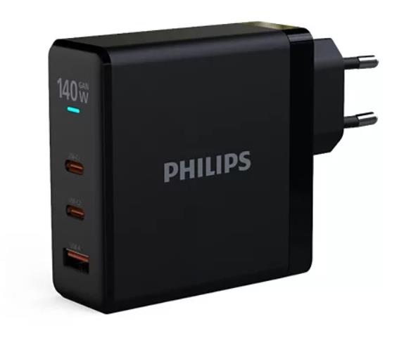 Củ sạc nhanh Philips DLP9714 140W công nghệ GaN 1 cổng USB-A 2 cổng USB-C hỗ trợ PD