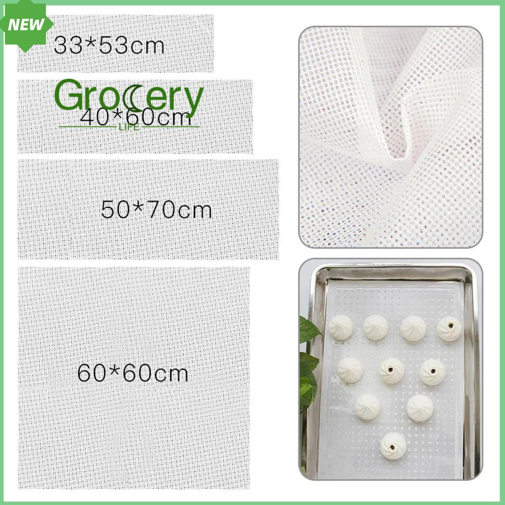 GROCERY LIFE 1Pcs Phụ kiện bếp lò nướng Tấm lưới hấp Silicone Máy sấy trái cây thực phẩm Tấm khử nước Dày Không dính Thảm nướng