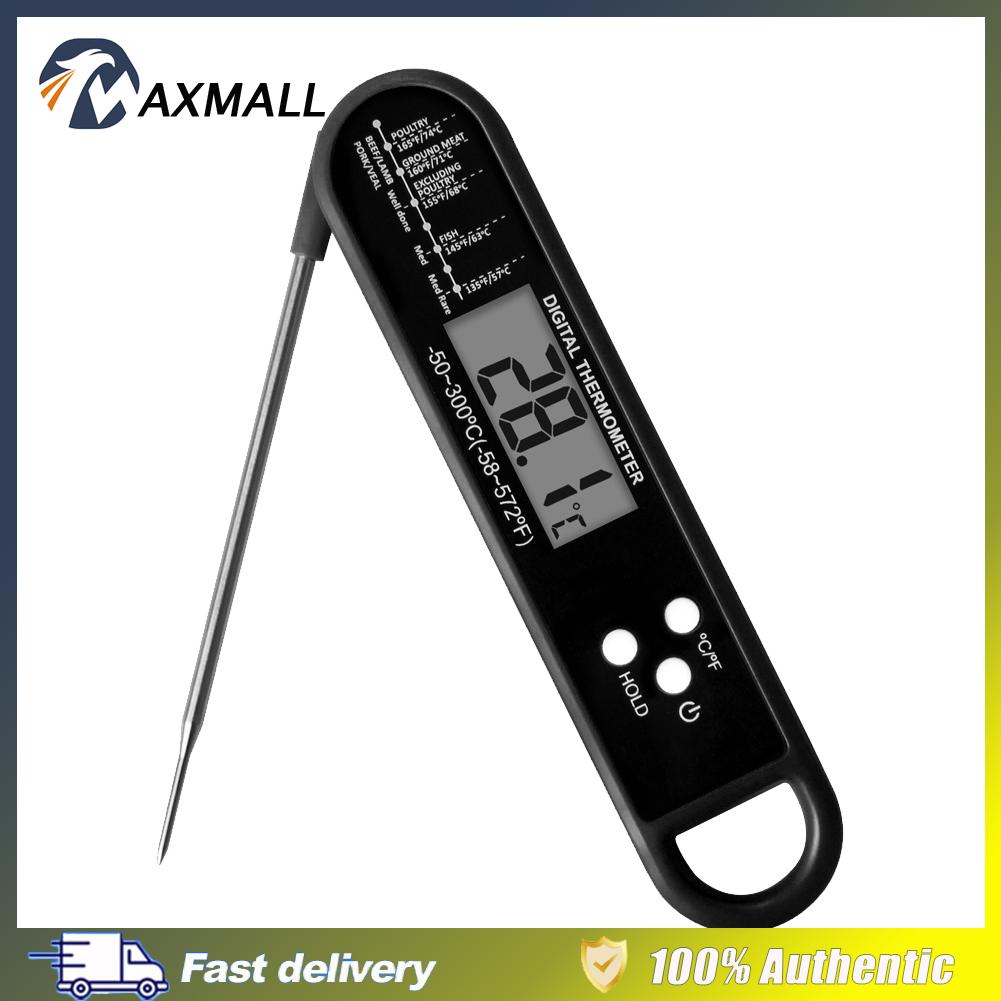 [1-3 ngày để đến] Digital Food Thermometer Waterproof Kitchen Cooking Food Thermometer Precise Foldable for Baking Liquids Candy Air Fryer[7 ngày Money Back Guarantee]　