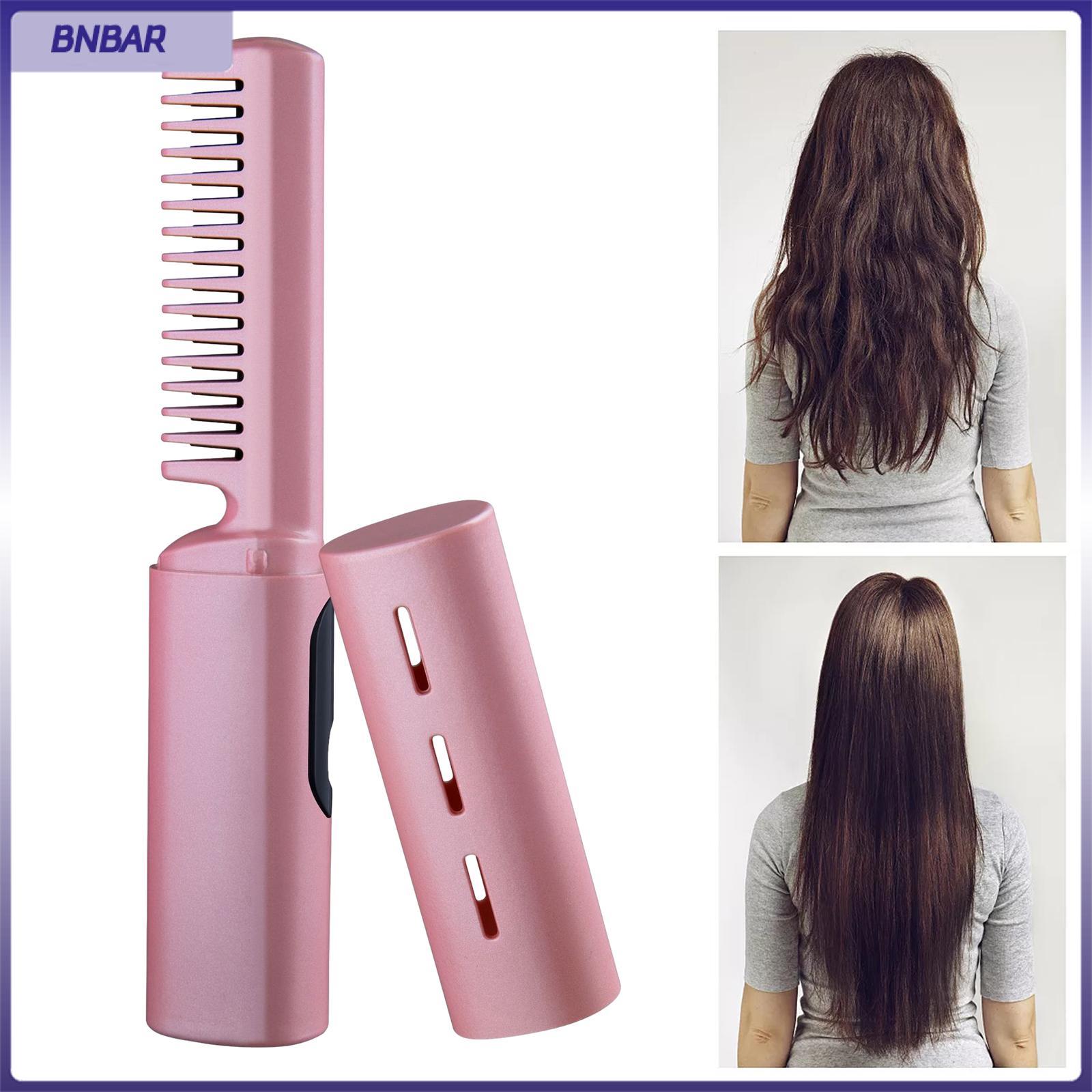 BNBAR USB Hair Straightener Brush Dual Purpose Hair Straightening Iron for Salon