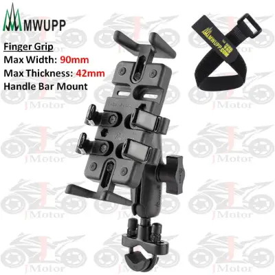 MWUPP motorcycle finger grip handle bar mount phone holder motor bike escooter scooter bicycle ram smnu jmotor