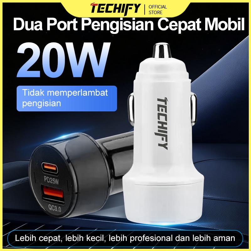 Pengisi Daya Ponsel Mobil Dua Port 20W Pengisian Super Cepat Adaptor 12V USB Tipe-C Koneksi Mudah Harga 19,301 rupiah*Gratis Ongkir