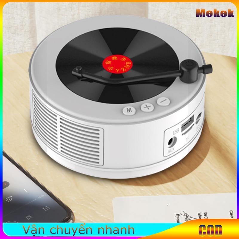 Retro Mini Speaker, Portable Vintage Vinyl Record Player Style Loud Volume Speaker 1500MAH Built-in Rechargeable Battery Retro Speaker Gift For Girls Boys Teens