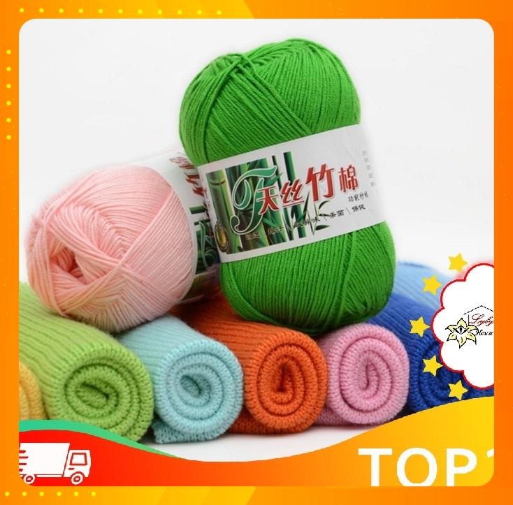 Len bambo dành cho trẻ em , len chất mềm mịn không xù , len sợi đan móc khăn len, áo len