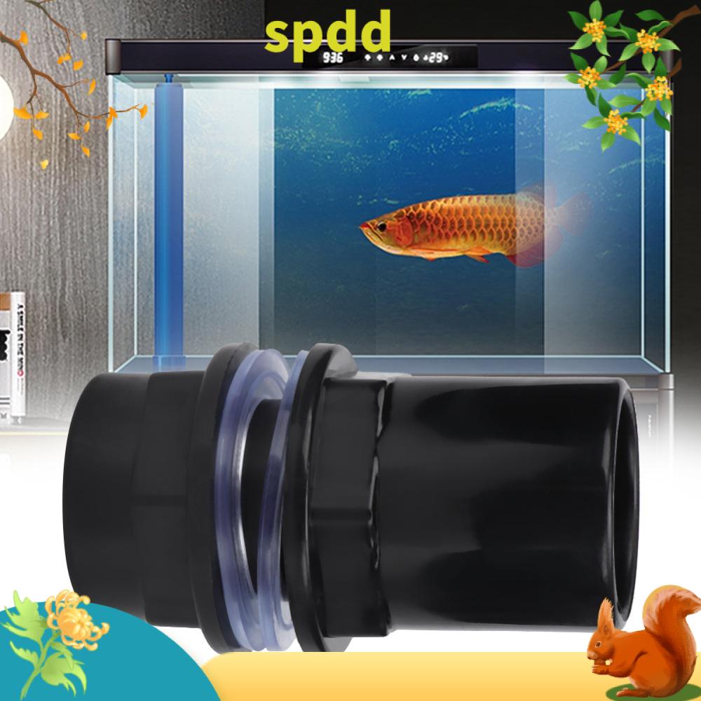 SPDD 5 Pcs Set PVC Khớp nối ống nước bể cá Hoàn thiện bóng Đen Phụ kiện bể cá Bền bỉ Thảm cao su trong suốt Đầu nối ống bể cá Bể cá