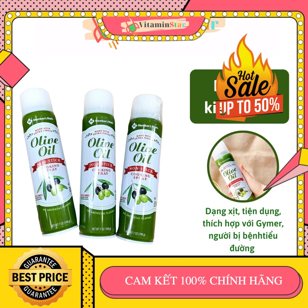 Dầu xịt ăn kiêng member mark, dầu olive 0 calo chiên xào không lo tăng cân