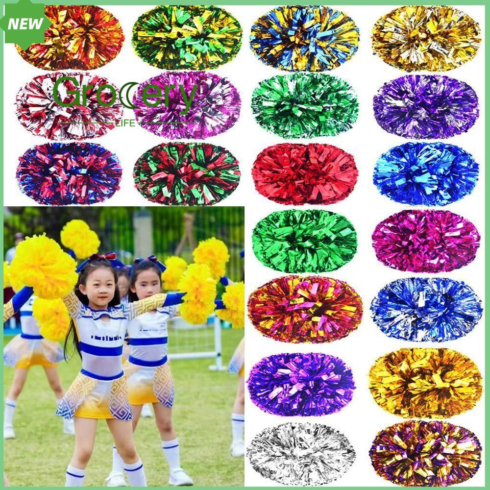 GROCERY LIFE 25cm Trò chơi trẻ em Pom Poms PET Nhiều màu sắc Trận đấu thể thao bóng vocal Chất lượng cao Đi nào, đạo cụ! Quả bóng cổ vũ Đồ dùng câu lạc bộ