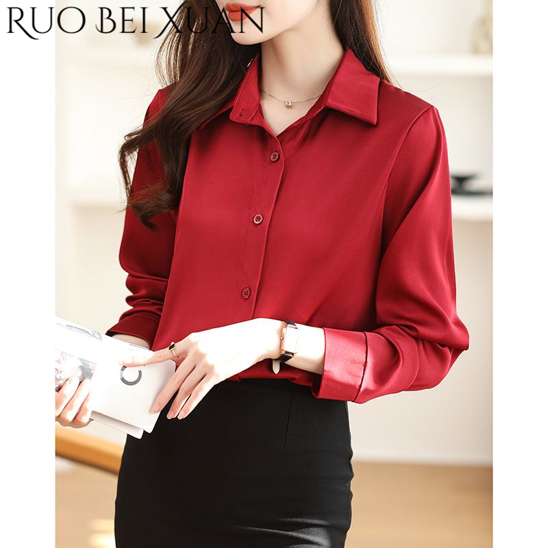 Ruo Bei Xuan Elegant Women's Long Sleeve Shirt with Single Breasted Design ราคา 297 บาท*ส่งฟรี