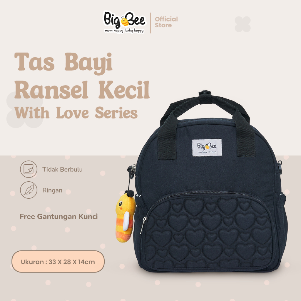 Big Bee Tas Bayi Ransel Kecil With Love Series + Gantungan Kunci - BBR0004