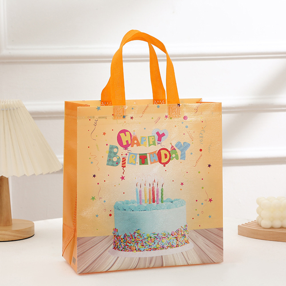The Gift Happy Birthday Non Woven Bag Gift Bag Hari Jadi Party Tote Bag With Handle Fabric Gift Bag Eco-Friendly