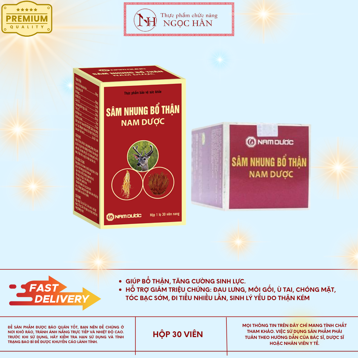 Sâm Nhung bổ thận Nam Dược dùng cho cả nam và nữ thận yếu tiểu đêm nhiều lần.