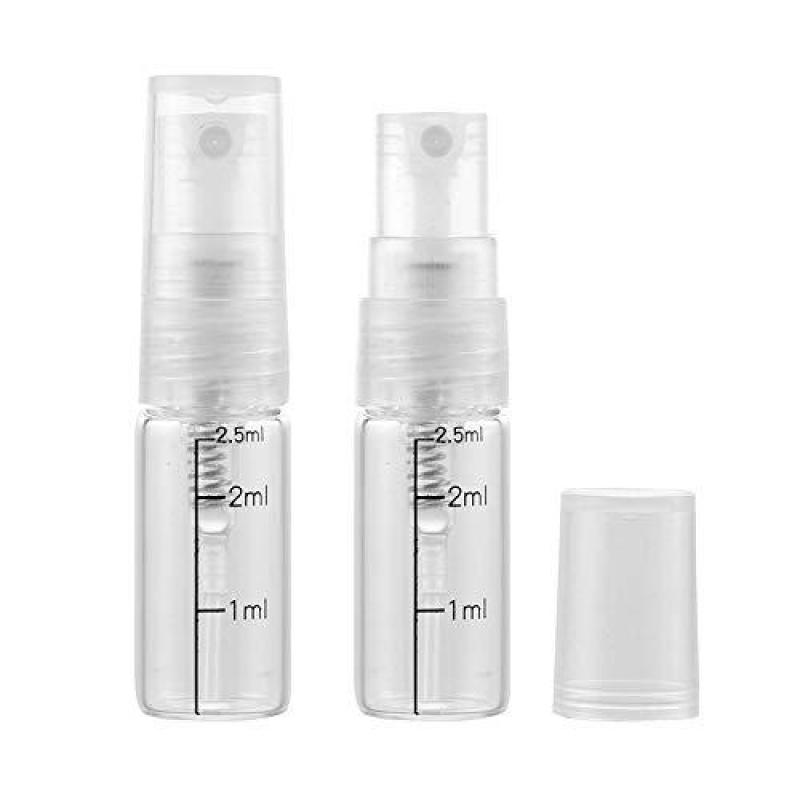 Buy Pinklife 10 Pcs Clear Glass Spray Bottles with Scale,Travel Size Fragrance Perfume Aromatherapy Oil Containers,Empty Glass Samples Vials Bottles (2.5ml) Singapore