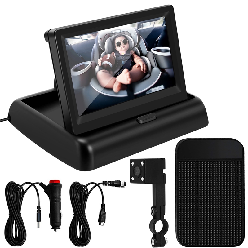 4.3Inch HD Night Vision Car Mirror Display Safety Seat Camera Monitored Rearview Mirror