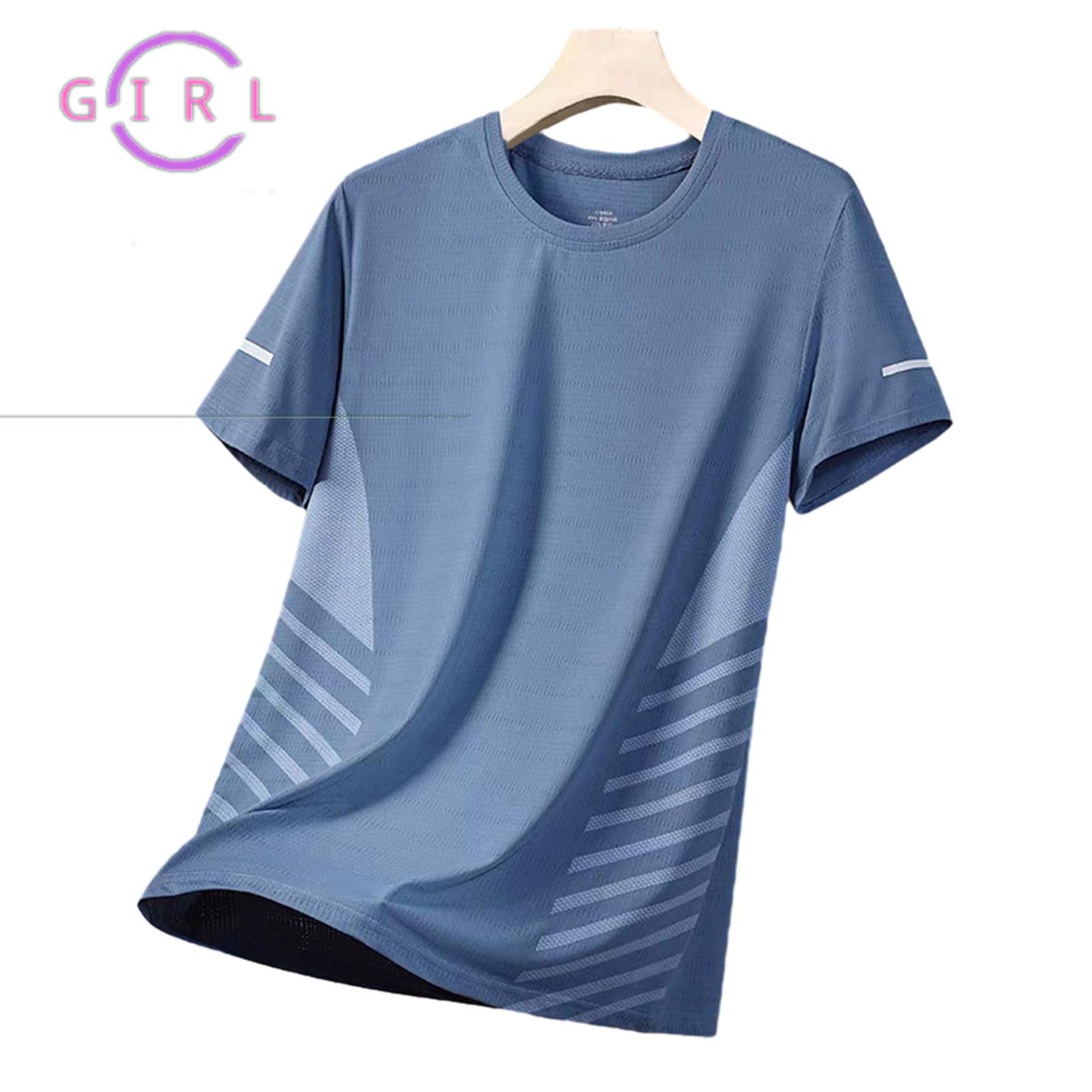Girls® Breathable Men Sports Top Casual Outdoor Men T-shirt Men's Quick-dry Breathable Mesh T-shirt Loose Fit Athletic Tee for Jogging Gym Fitness Training Outdoor Workouts – Lightweight Summer Sports - 2