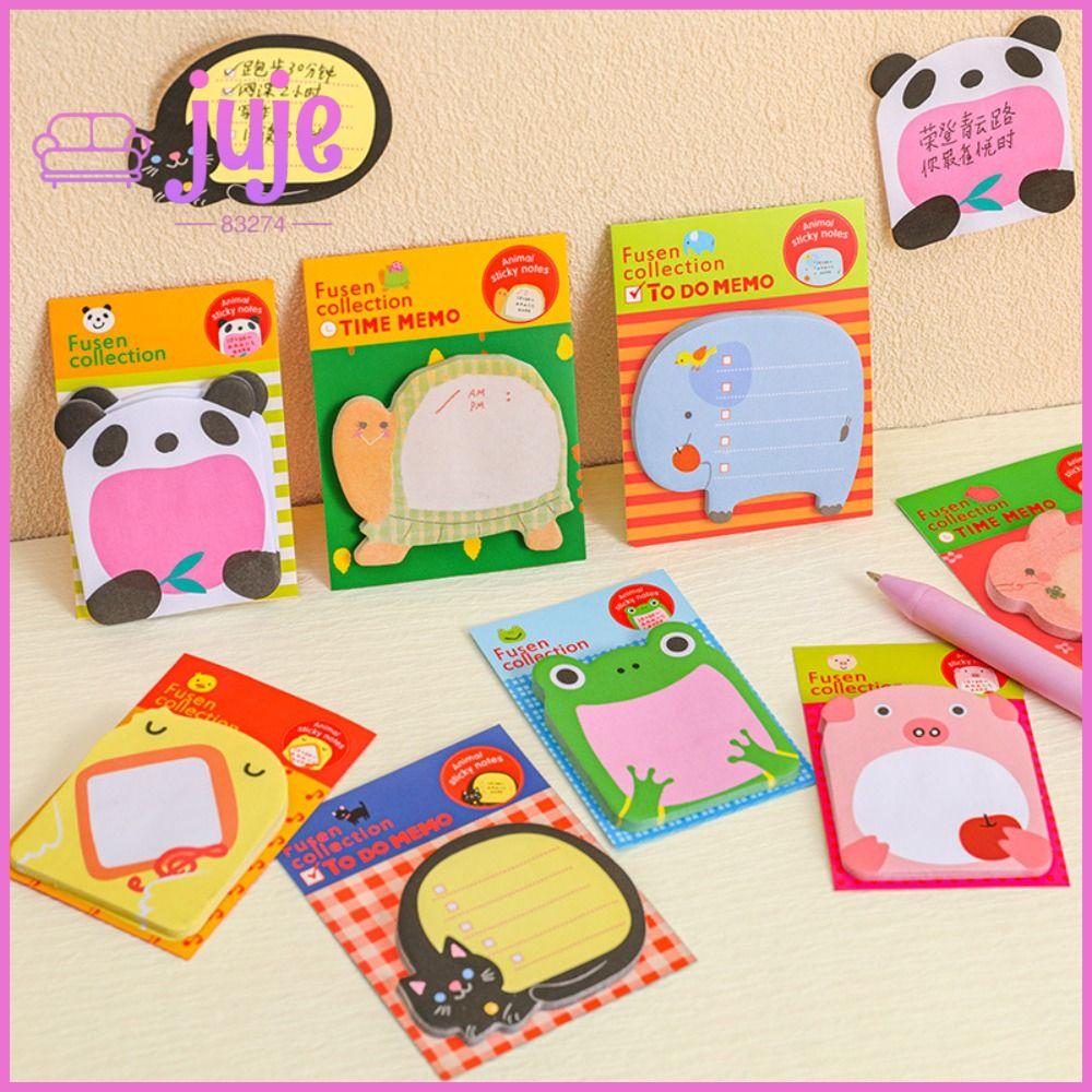 JUJE83274 Tearable Pages Cute Animal Sticky Notes Korean Style Eco-Friendly School Supplies Portable Cartoon Mini Memo Pad Students