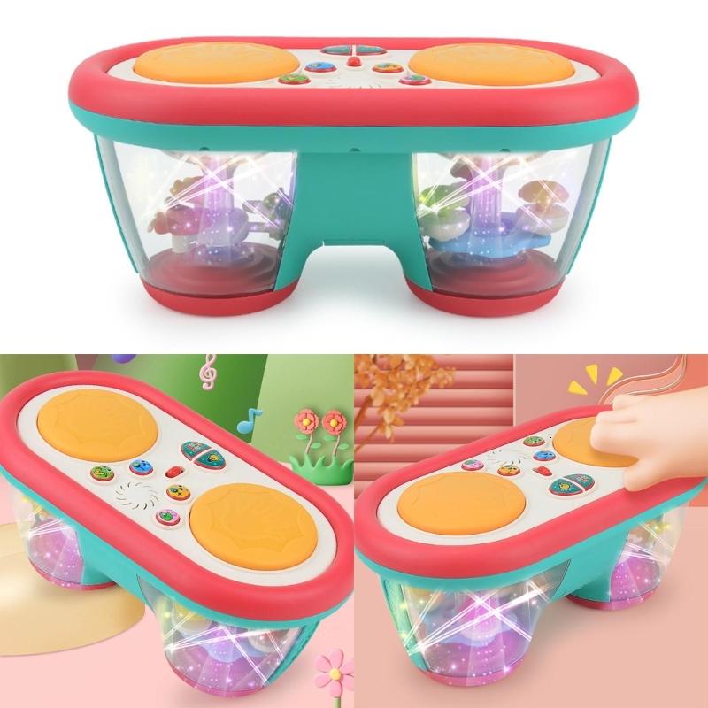 Nhấp nháy tay trống đồ chơi âm nhạc cho trẻ em LED Điện Tambourine chiếu đồ chơi cho cô gái cậu bé Trống âm nhạc trẻ em món quà