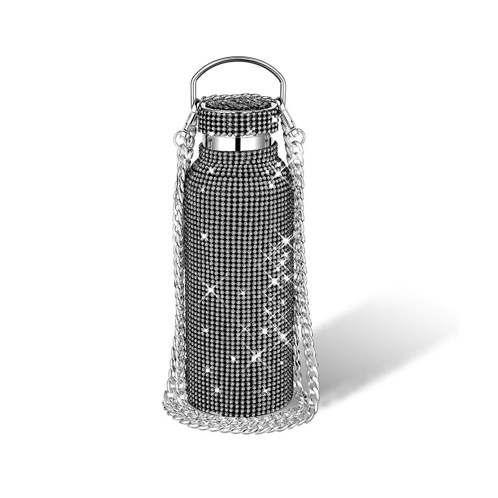 ED Nhiệt Chai Nước Kim cương giả Dây chuyền Thép không gỉ Cốc lấp lánh Bedazzled Chống rò rỉ Bình giữ nhiệt lấp lánh Phụ nữ - 2
